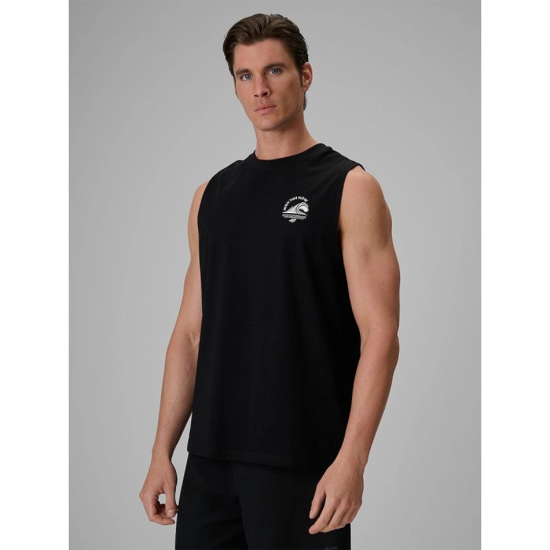 4F Men's relaxed sleeveless T-shirt with print póló
