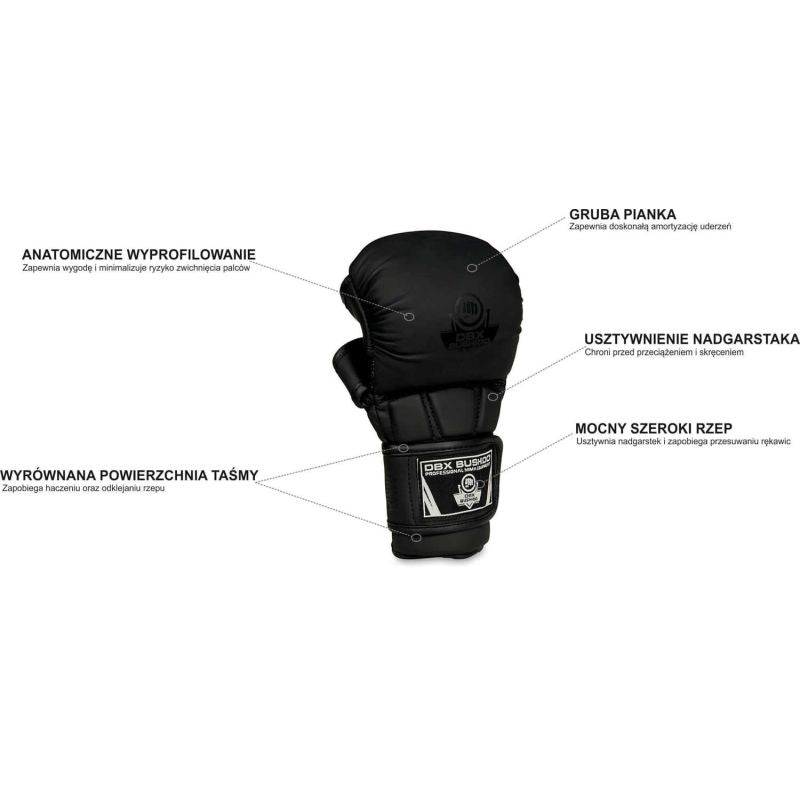 DBX Bushido MMA Sparring Gloves - Black Master - Valor Series fekete kesztyű