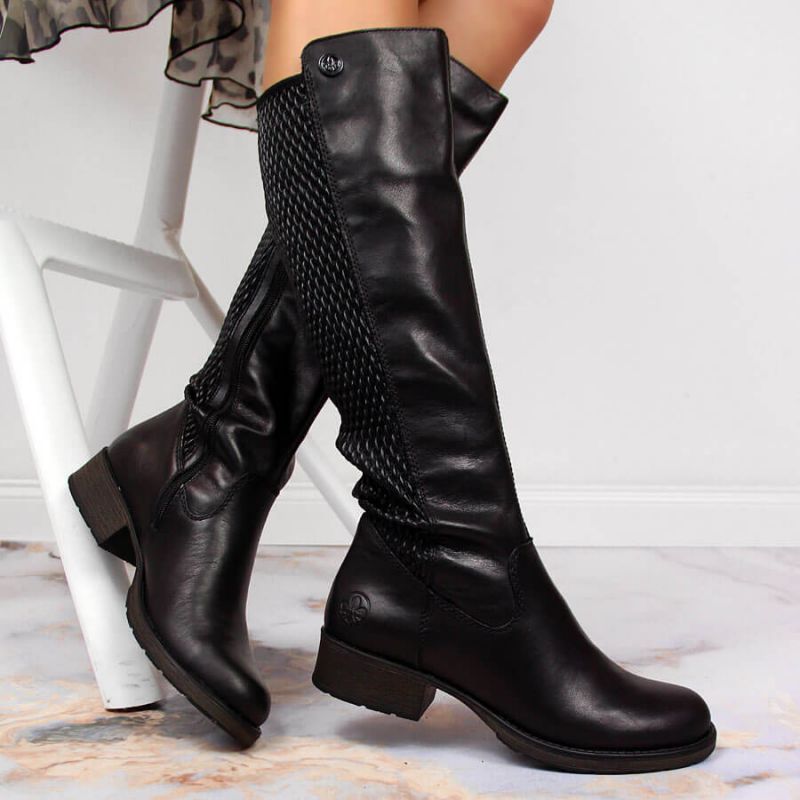Inny Rieker W Z9591-00 black leather boots Túracipő