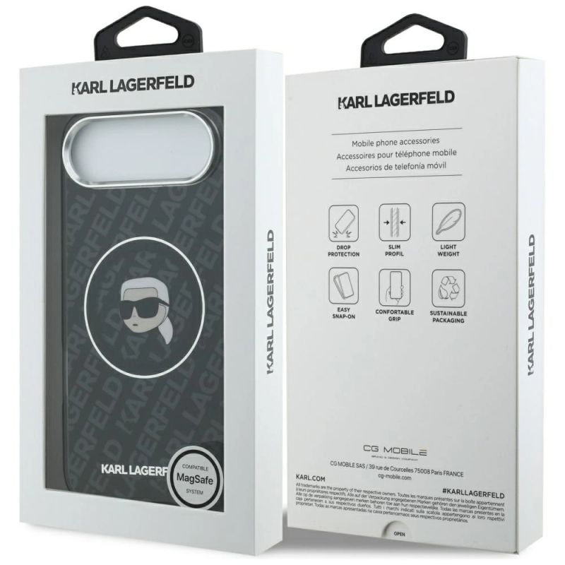 Karl Lagerfeld IML Karl Head Logo MagSafe Case for iPhone 17 Air - fekete telefontok