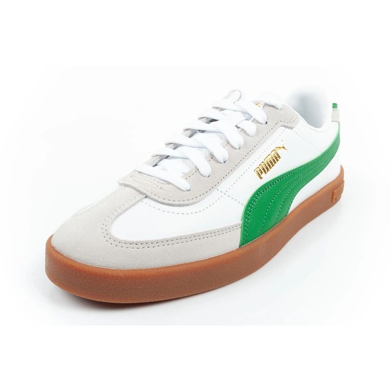 Puma Club II Era men's sports sneakers leather white gray zöld utcai cipő