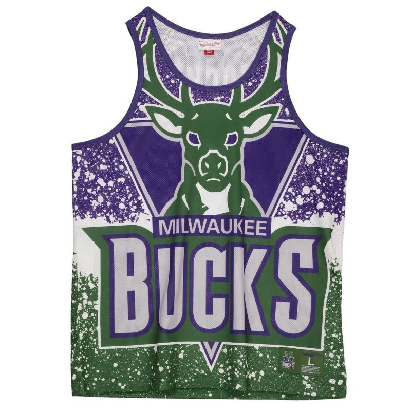 Mitchell & Ness NBA Milwaukee Bucks Men's Sleeveless Tank Top 4xl atléta