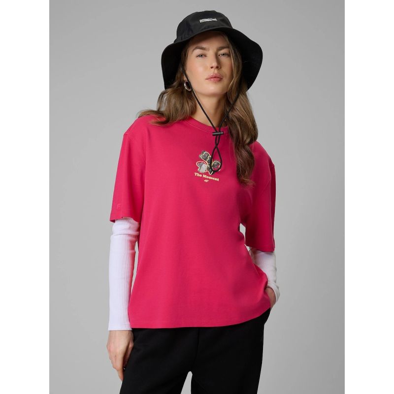 4F Women's loose T-shirt with print póló
