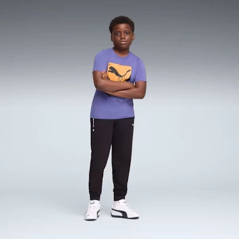 Puma BMW MMS Kids' Sweatpants Black Comfortable Sporty Style fekete melegítőnadrág