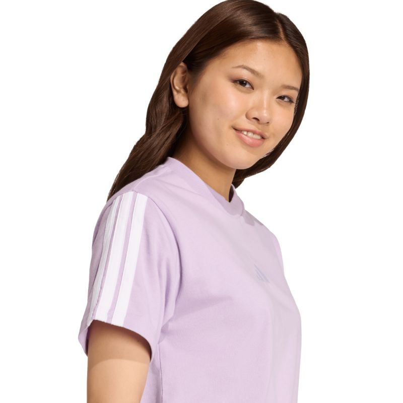 adidas Essentials 3-Stripes Cotton Women's T-Shirt Light Purple JV7362 Ruházat
