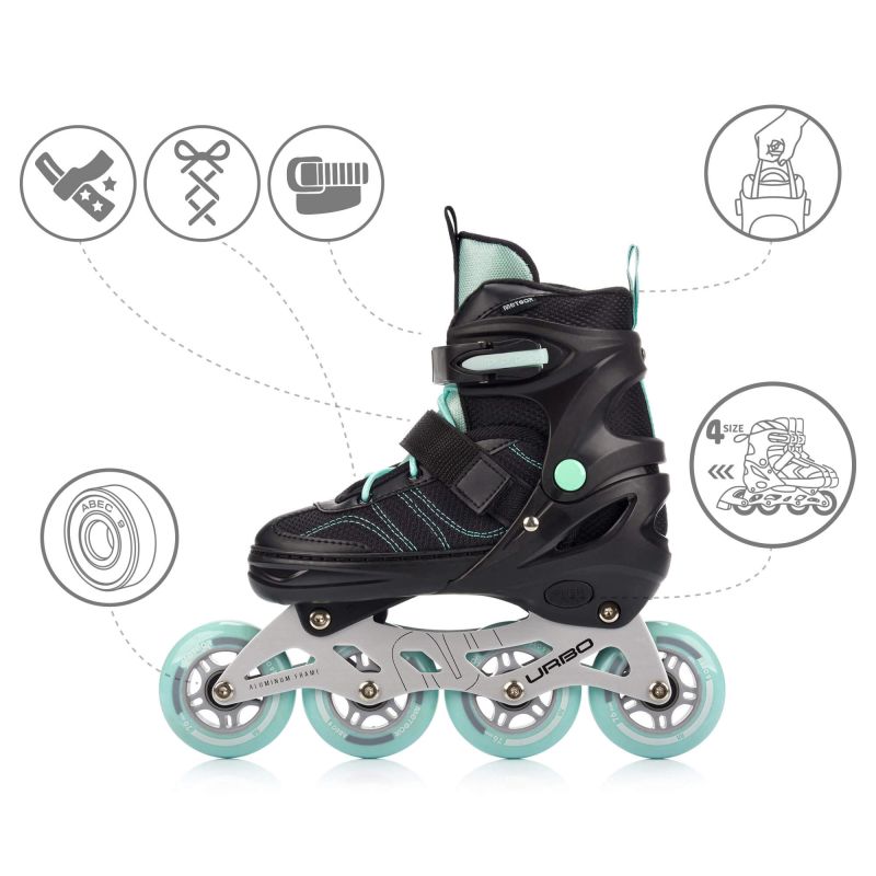 Meteor M 34-37 Urbo Roller Skates Black/Mint