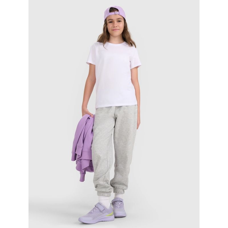 Regular plain girls' T-shirt 4F 4FJRMM00TTSHF3231-10S póló