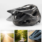 Rockbros LK-99 Mountain Bike Helmet with Adjustable Visor and Magnetic Closure 58-62 cm - Titanium tytanowy lights