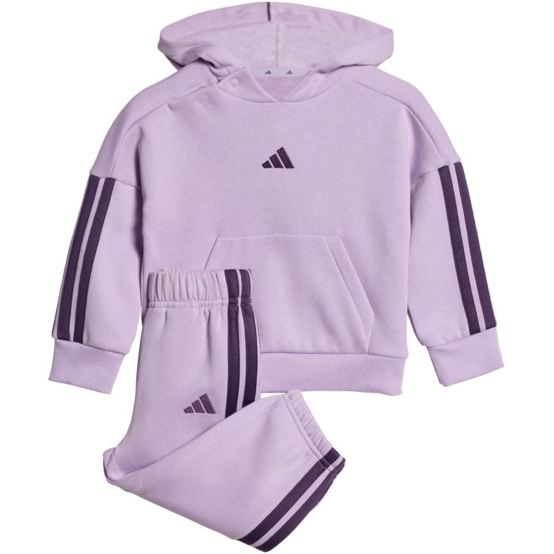 adidas Kids' Essentials Joggers 3-Stripes Hoodie Tracksuit Purple JV9856 Ruházat
