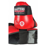 MASTERS FIGHT EQUIPMENT OSK-1 leather foot protectors (WAKO APPROVED) piros védőfelszerelés 03041-02M