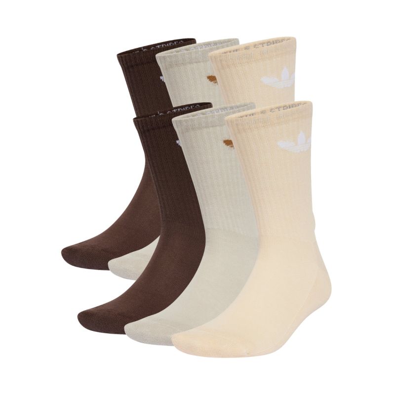 Adidas Trefoil Cushion Crew Socks 6 Pairs Beige, Brown IX5274 bézs zokni