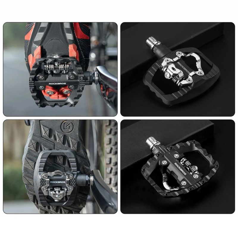 Rockbros PD303 Half-Lock Platform Bicycle Pedals - Black