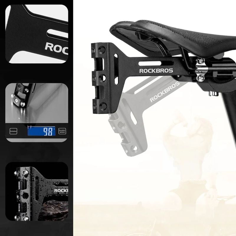 Rockbros 31210003001 Bottle Cage Adapter for Aluminum Saddle - Black fekete training equipment