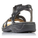 Black leather Roman sandals Rieker W fekete utcai cipő