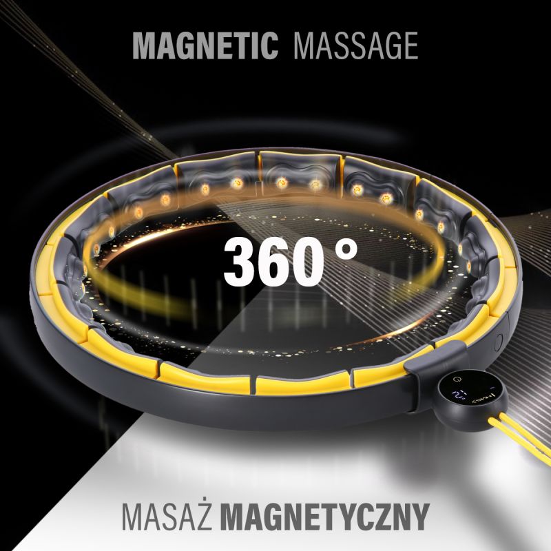 HMS Hhm21 Hula Hop Black/ With Magnets, Tpe Protection And Weight + Counter sárga edzéssegítő 17-44-598