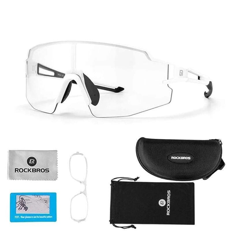 Rockbros 10172 Photochromic UV400 Cycling Glasses - White fehér glasses, training equipment