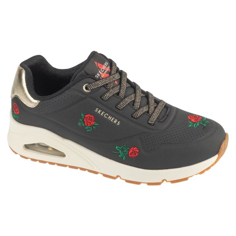 Skechers Uno – Champagne and Roses Black fekete utcai cipő 177862-BKRD