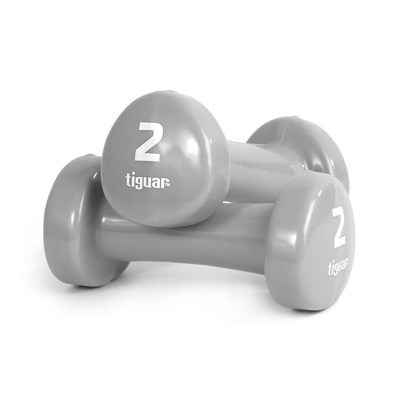 Tiguar vinyl dumbbells szürke edzőfelszerelés TI-HW0020BOX