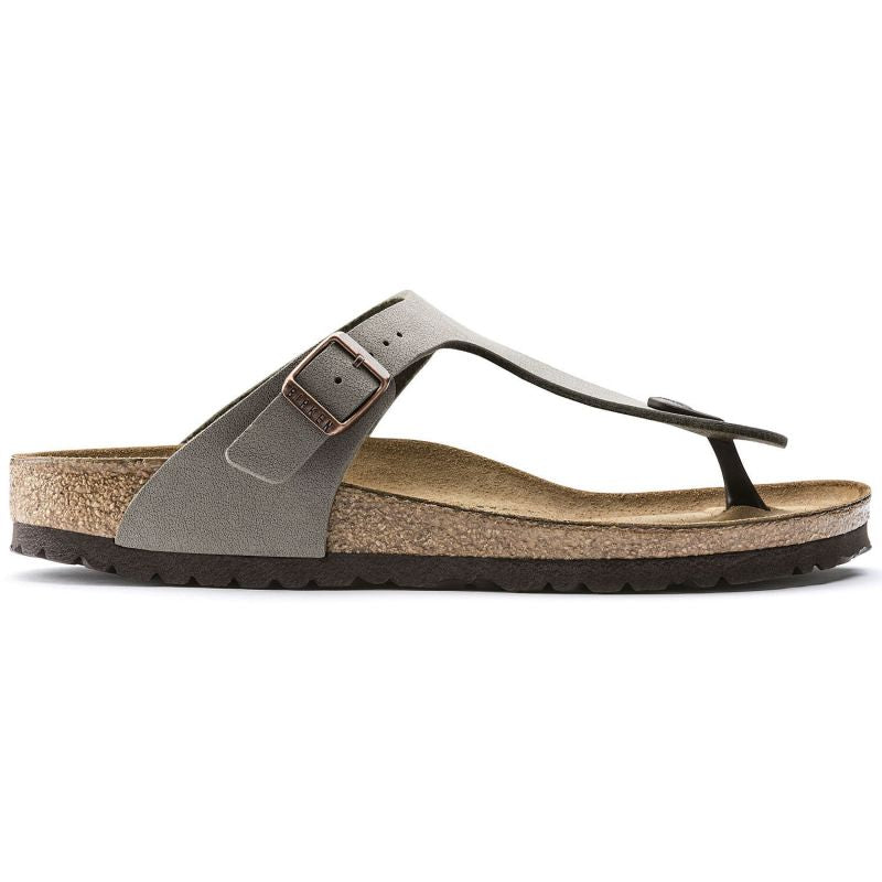 Birkenstock Women's gray-beige Gizeh Birko-Flor Nubuck Stone regular wide (43391) general