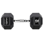 HMS HEX PRO dumbbell 12 kg szürke edzőfelszerelés 17-66-115