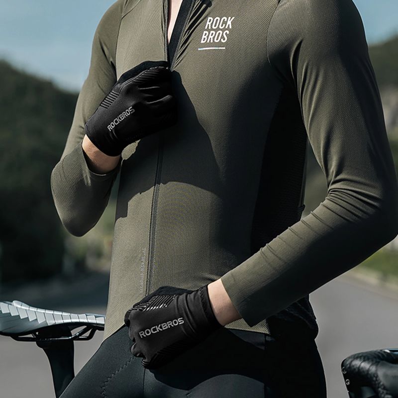 Rockbros cycling gloves spring/summer/autumn, full, size: XL - black czarny \ xl kesztyű