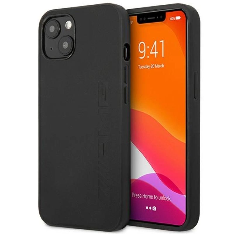 AMG AMHCP14SDOLBK iPhone 14 6.1 " / black hardcase Leather Hot Stamped fekete utcai cipő