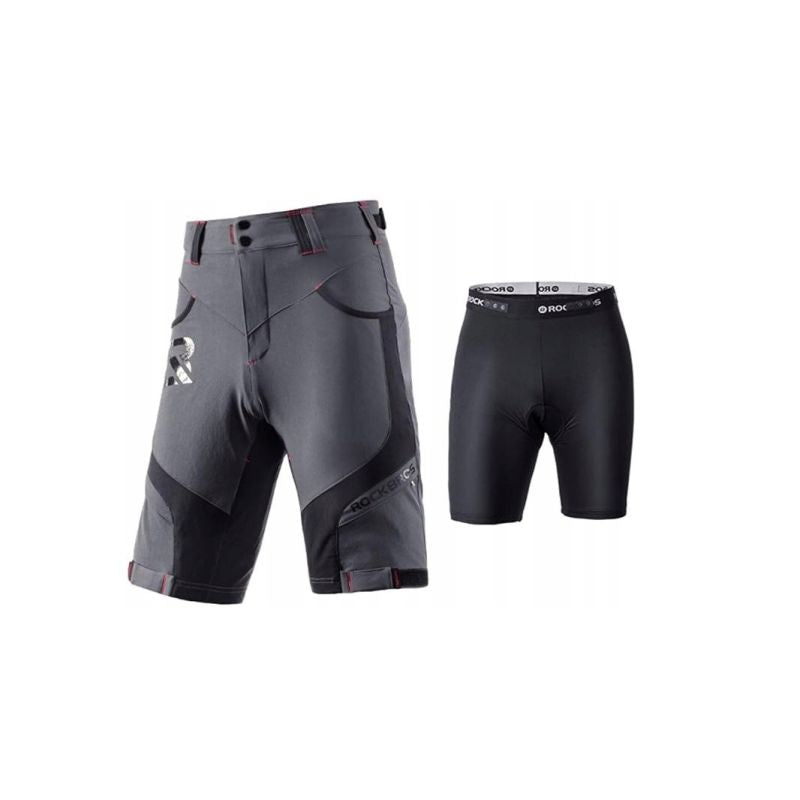 Rockbros Men's 2-in-1 Cycling szürke short