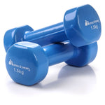 Meteor win-metal dumbbells 2x1.5 kg blue kék dumbbell, strength training equipment, training equipment