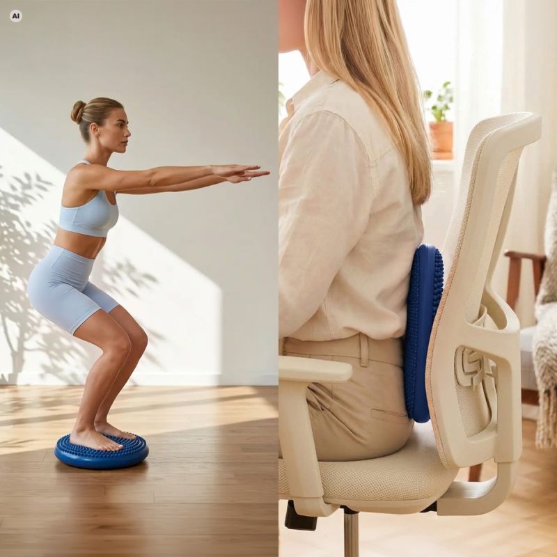 Spokey Double-Sided Balance Cushion with Pump FIT SEAT 32, 5 cm zokni SPK-947368