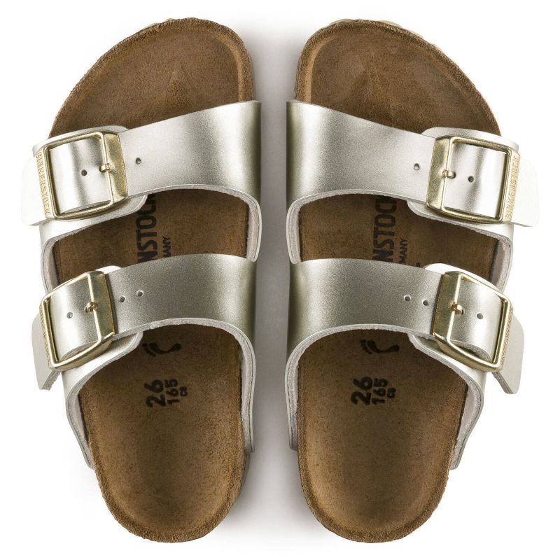 Birkenstock Arizona Kids Birko-Flor Electric Metallic Gold Narrow Girls' Flip-Flops (1014841) cipő