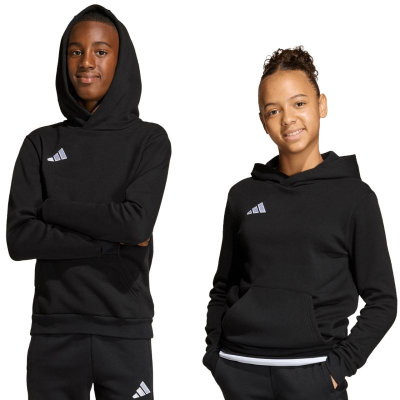 adidas Entrada 26 Hoody black JZ6569 104cm kapucnis pulóver