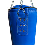 MASTERS FIGHT EQUIPMENT Leather punching bag 150/35 cm full WWS-STAR-1 NEW kék edzőfelszerelés 0442-STAR-102