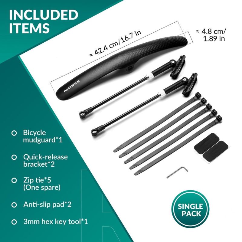 Rockbros Adjustable Bicycle Fender Black FK-891