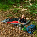 NILS CAMP NC2012 sleeping black and red piros hátizsák