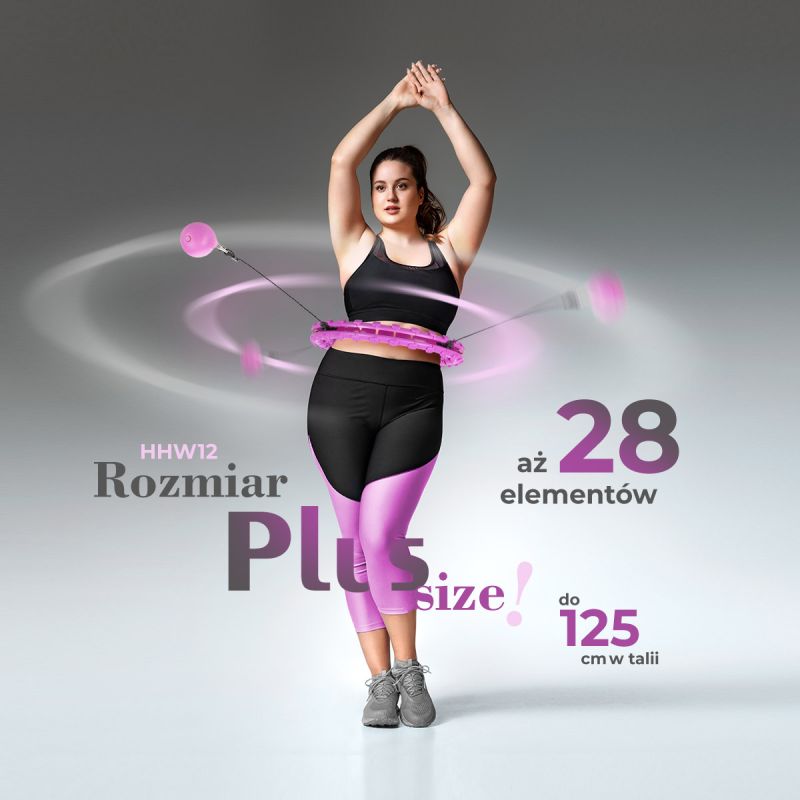 HMS Plus size hula hoop HHW12 with studs and weight purple lila edzőfelszerelés 17-44-525
