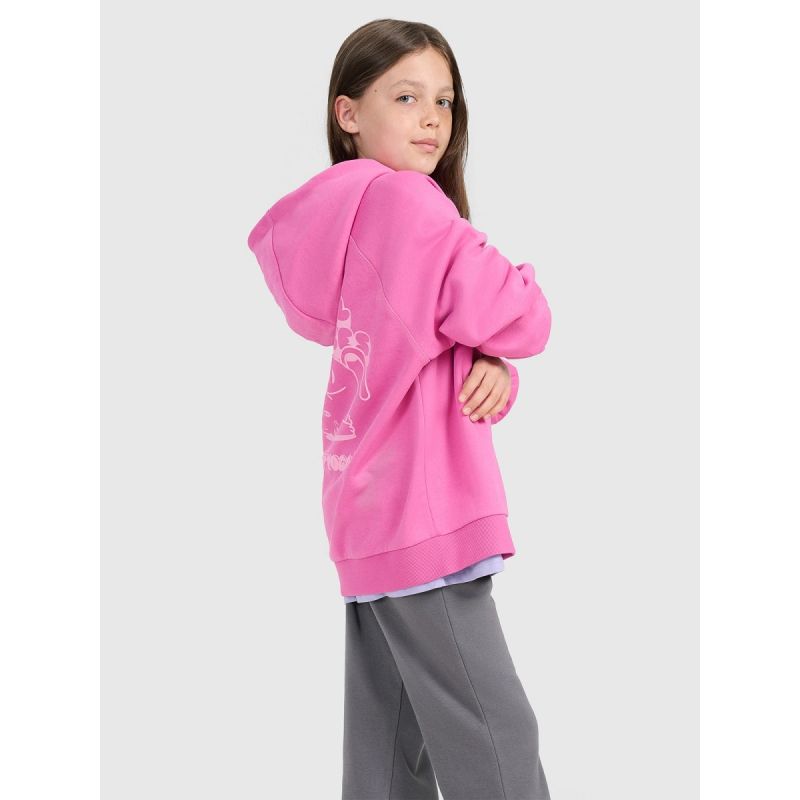 Girls' sweatshirt with hood, open, 4F 4FJRAW25TSWSF2439-54S kapucnis pulóver