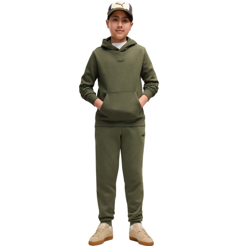 Puma ESS Small No. 1 Logo Centered Hoodie for Kids 692976 khaki gyerek kapucnis pulóver 69297686