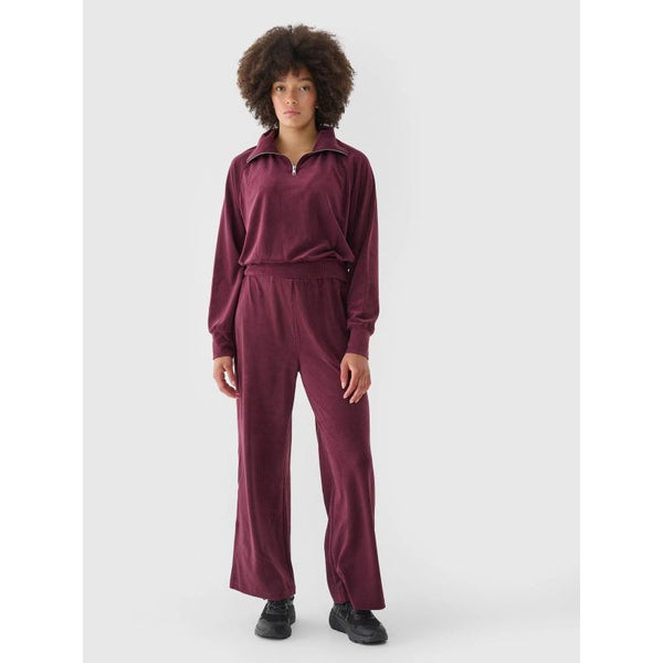 4f Women's 4FRAW24TTROF1352-60S Velour Wide Leg Sweatpants General