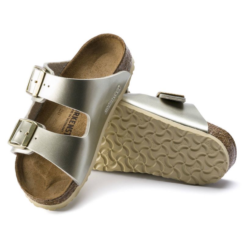 Birkenstock Arizona Kids Birko-Flor Electric Metallic Gold Narrow Girls' Flip-Flops (1014841) cipő