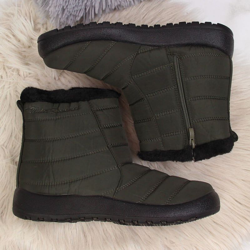 Inny Waterproof snow boots with zipper NEWS W EVE181D khaki Túracipő