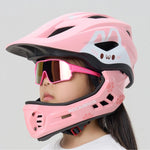Rockbros TT-32001 Rabbit Children's Bike Helmet with Detachable Chin Size S (48-52) - Pink różowy \ s helmets, martial arts equipment