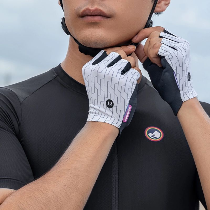 Rockbros MTB cycling gloves size: - white and black fekete kesztyű