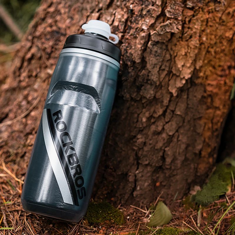 Rockbros Thermal Bike Bottle 620 ml BPA Free - Gradient Black fekete water bottles, training equipment, tourist equipment