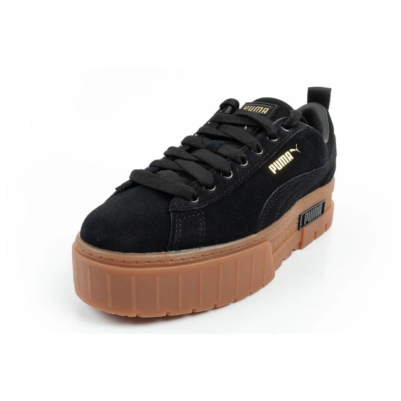 Puma Mayze women's sports shoes Sneakers platform black fashionable leather General