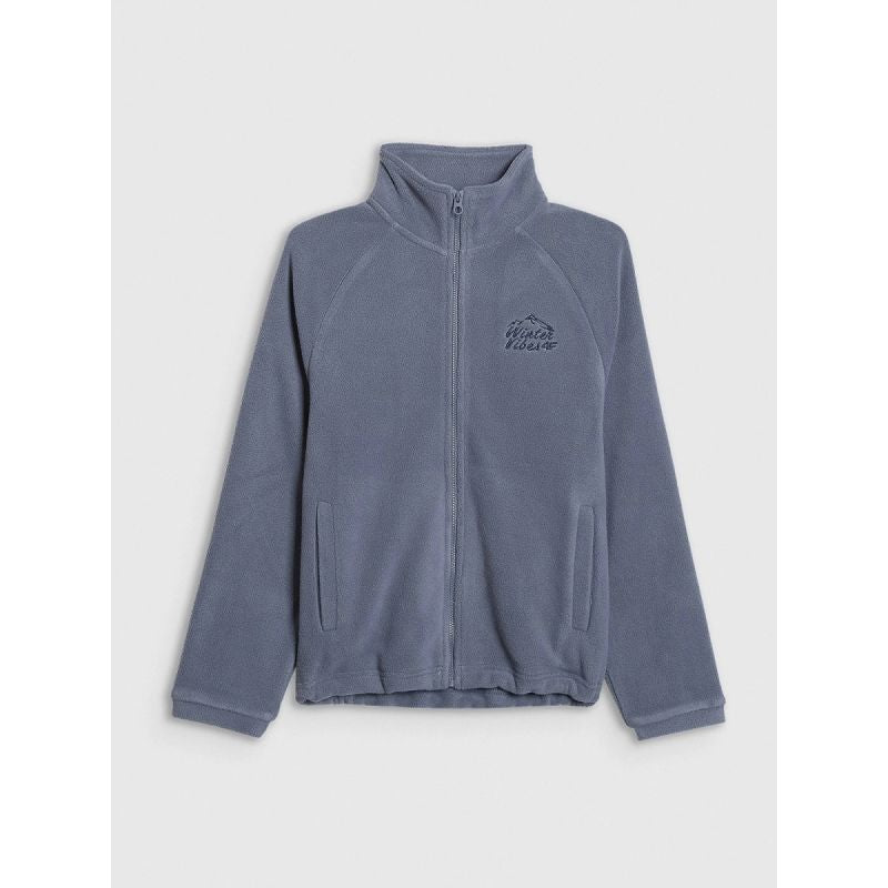 Regular fleece with stand-up collar for boys 4F 4FJRAW25TFLEM490-32S pulóver