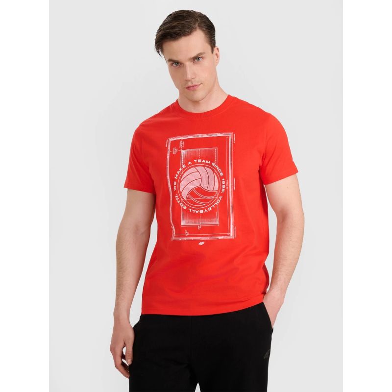 Men's regular t-shirt with volleyball print 4F 4FRAW25TTSHM3236-62S 3xl póló
