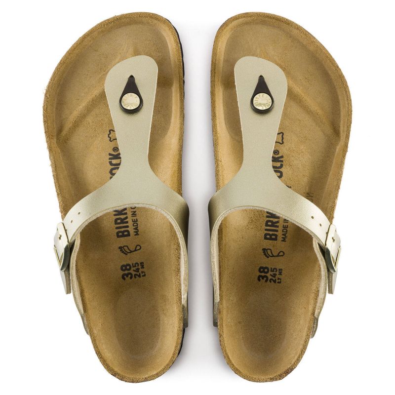 Birkenstock Gizeh Birko-Flor Gold women's flip-flops narrow (1016109) general