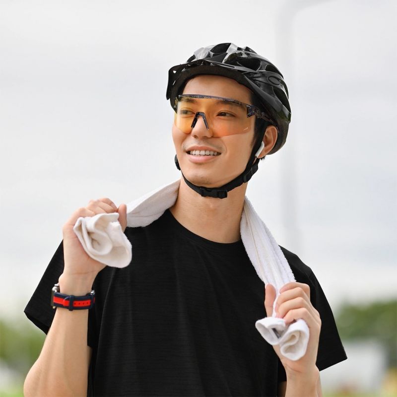 Rockbros Photochromic Cycling Glasses with UV Protection and Corrective Insert - Black transparent glasses, training equipment