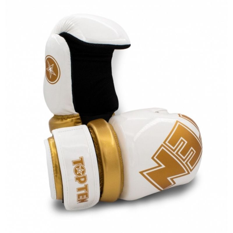 TOP TEN ROTT "GLOSSY BLOCK" Open Gloves jasnoniebieski+xs kesztyű