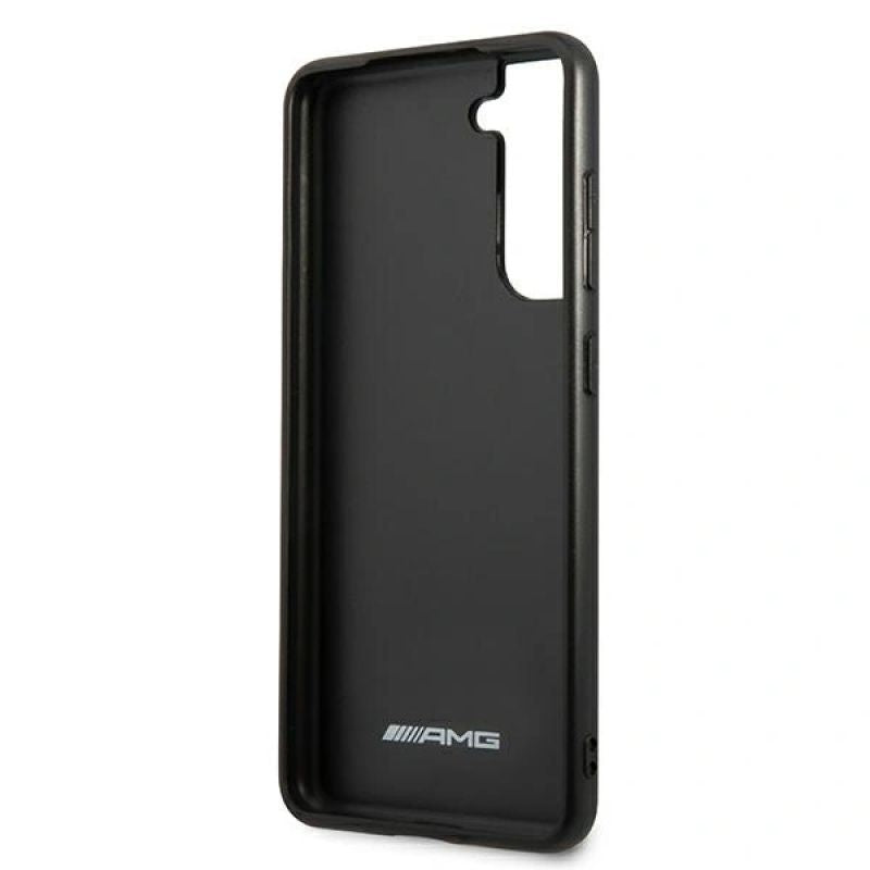 DC AMG S21 FE G990 czarny/black hardcase Leather Debossed Lines fekete telefontok